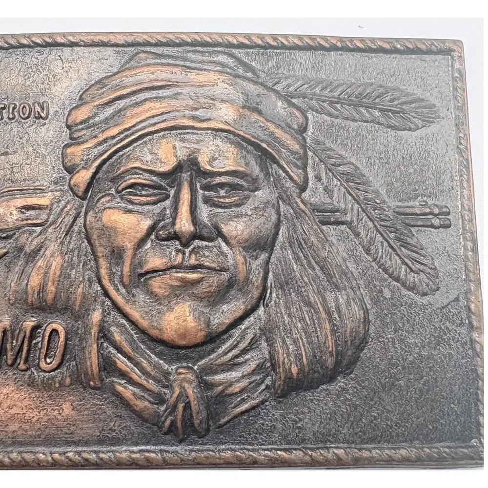 St. Louis Geronimo Exposition Belt Buckle in Brass-tone